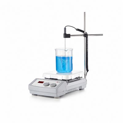 7" LED Square Hotplate Magnetic Stirrer, Includes Support Clamp and Temperature Sensor
