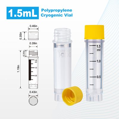 CryoKING® 1.5ml Cryogenic Vials, Self-Standing, 25/Bag, 500/Pack, 1000/Case