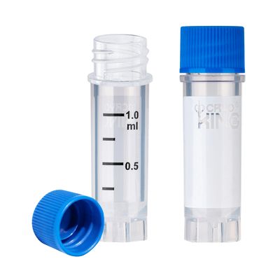 Biologix® 1.0ml Cyogenic Vials Clear Tube, Self-Standing, 25/Bag, 500/Pack, 1000/Case