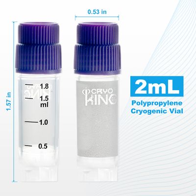 CryoKING® 2ml Cryogenic vials, PP Cryogenic tubes, Cryo Vials, Freezing Storage Sample Tubes, Sterilisation