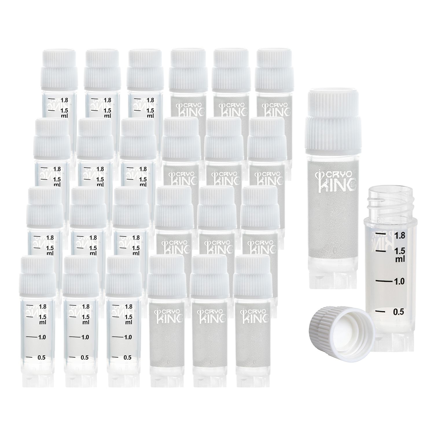 CryoKING® 2ml Cryogenic vials, PP Cryogenic tubes, Cryo Vials, Freezing Storage Sample Tubes, Sterilisation