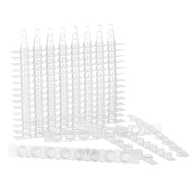 Biologix® 0.1ml 8-Strip PCR Tubes, Flat Caps, Clear/White, 125/Pack, 1250/Case