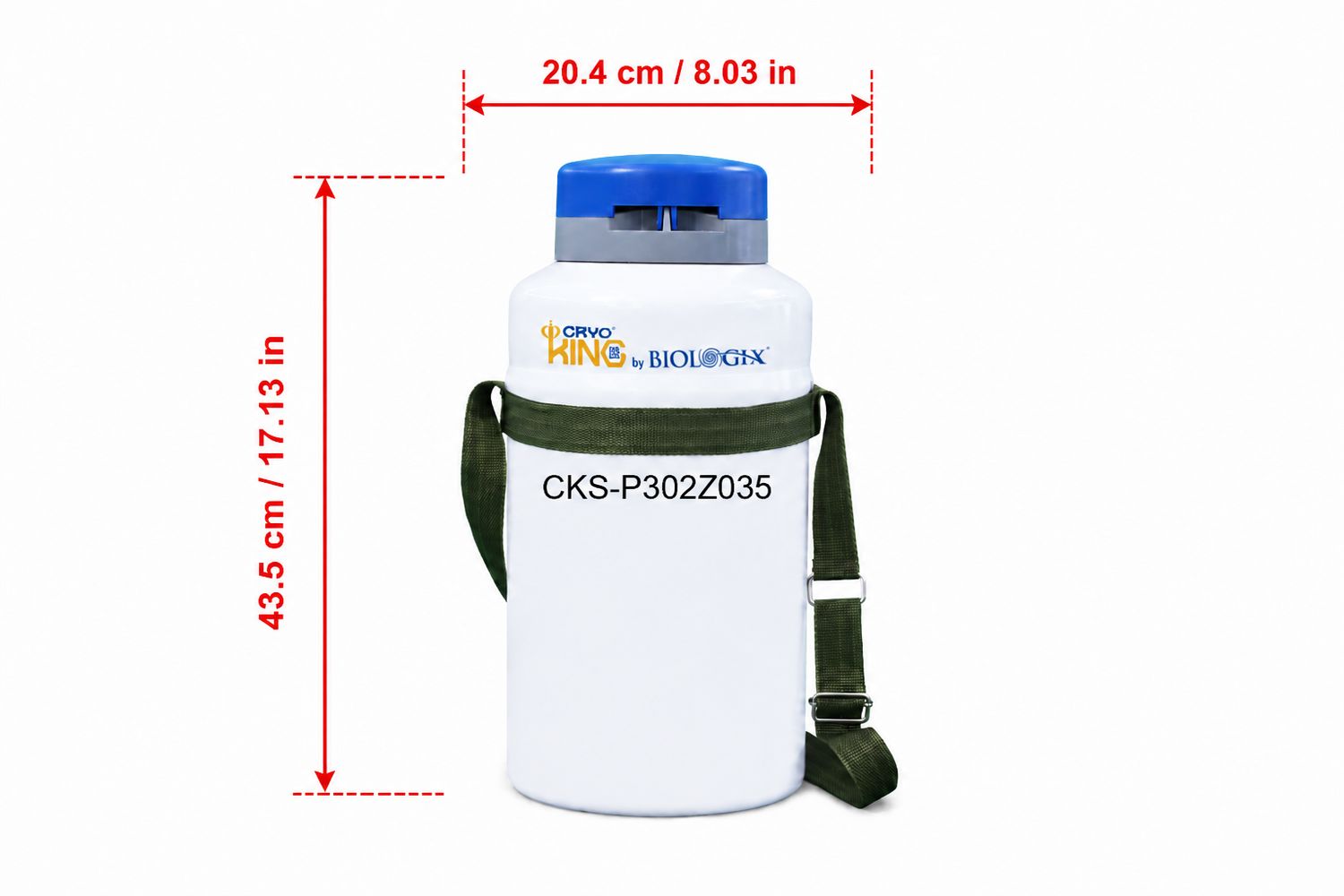 CryoKING® 2L/3L/6L/10L Liquid Nitrogen Tank Portable Dewar Series, Volume: 2L