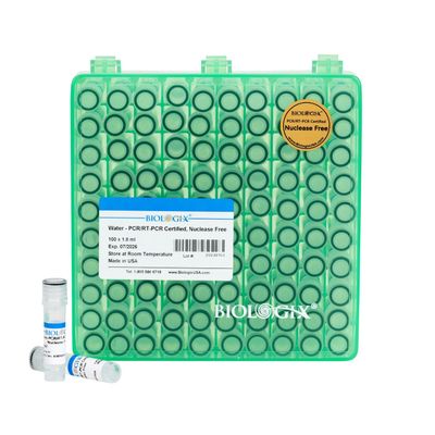 Ultra Pure Water, Molecular Biology Grade, DNase, RNAse, Protease, Endotoxins (Pyrogen) Free, PCR/RT-PCR Certified, Nuclease-Free Water, 100 x 1.8 ml/Pack