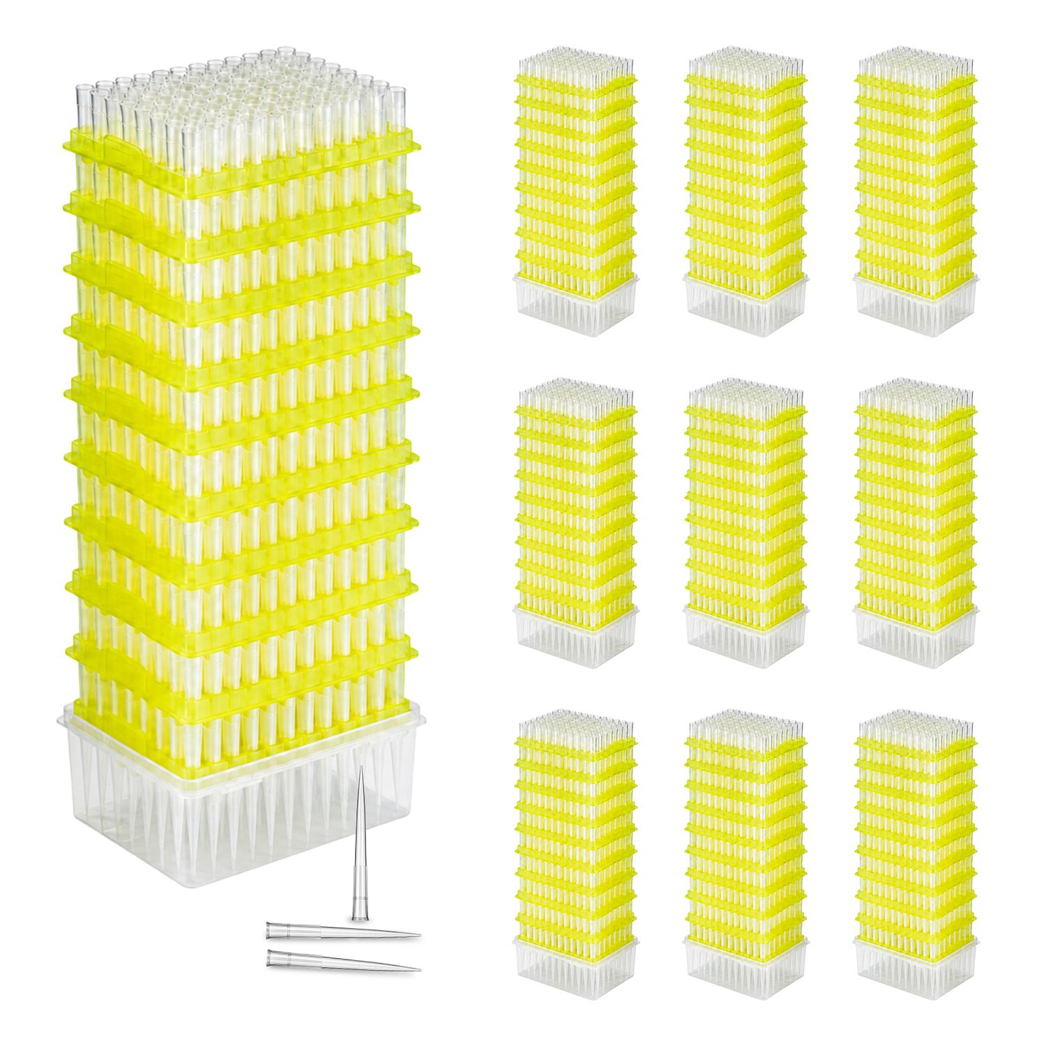Biologix® 300μl Refill Pipette Tips, Universal Fit Tips, Refill Pack, Sterile, 96 Tips/Rack, 10 Racks/Unit, 10 Units/Case