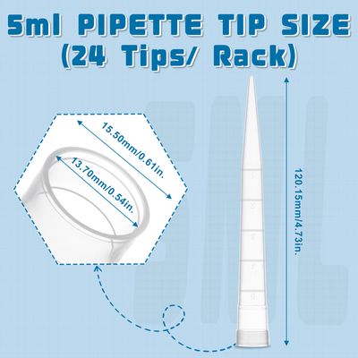 Biologix® 5ml Pipette Tip, PP, Clear, Sterile, 24/Rack, 30 Racks/Case