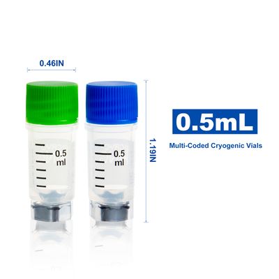 CryoKing® Cryogenic Vials-Multi Barcodes, External Thread, 0.5ml,  25 Sets/Bag, 1000 Pcs/Case