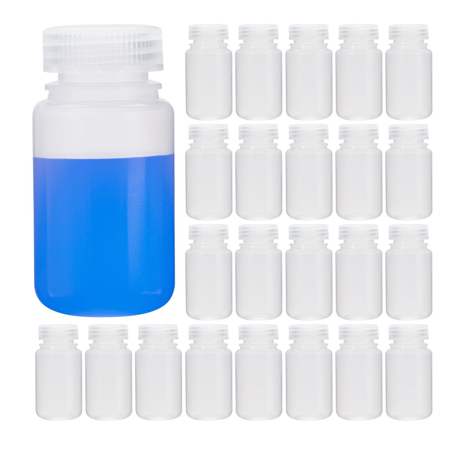 Biologix® 1000ml PP Reagent Bottles, Clear, 10 /Bag, 5 Bags/Case