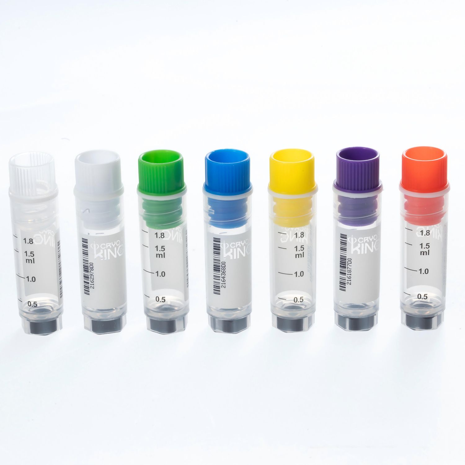 Biologix® 2.0ml Cryogenic Vials, Side &amp; Bottom Barcoded, Internal Thread, O-ring, 25 Sets/Bag, 20 Bags/Pack, 2 Packs/Case