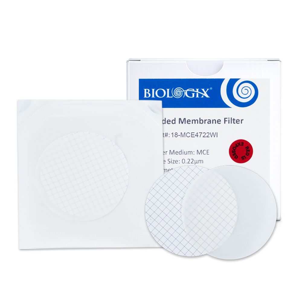 MCE Gridded Membrane Filter, Individual Pack, Sterile, 0.22μm, 47mm, 100 Pcs/Box
