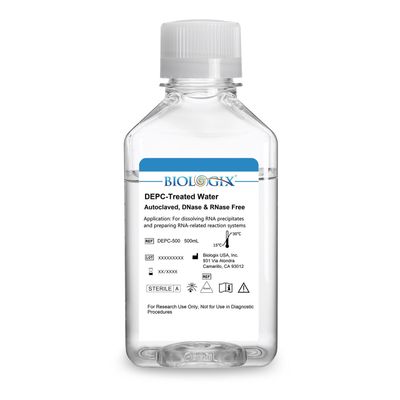 Biologix® DEPC-Treated Water (DNase, RNase free), Sterile, 500mL/ Bottle