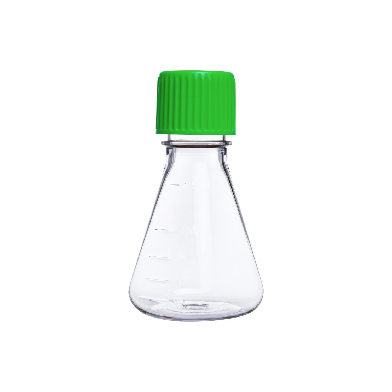 Biologix® 125ML Plastic Erlenmeyer Flask, 125mL, Vent/Sealed Cap, 1 Pc /Bag, 24/Case