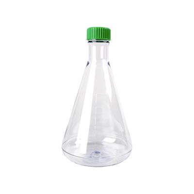 Biologix® 2L Plastic Erlenmeyer Flask, Vent/Sealed Cap (Green), 1 Pc/Bag, 6 Bags/Case