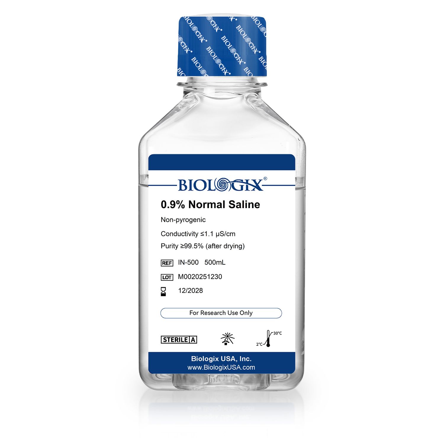Biologix® 0.9% Normal Saline Solution, 500mL/Bottle