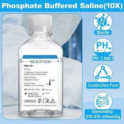 Biologix® PBS Buffer (10×), pH7.4, Sterile, 1000mL/ Bottle, 6