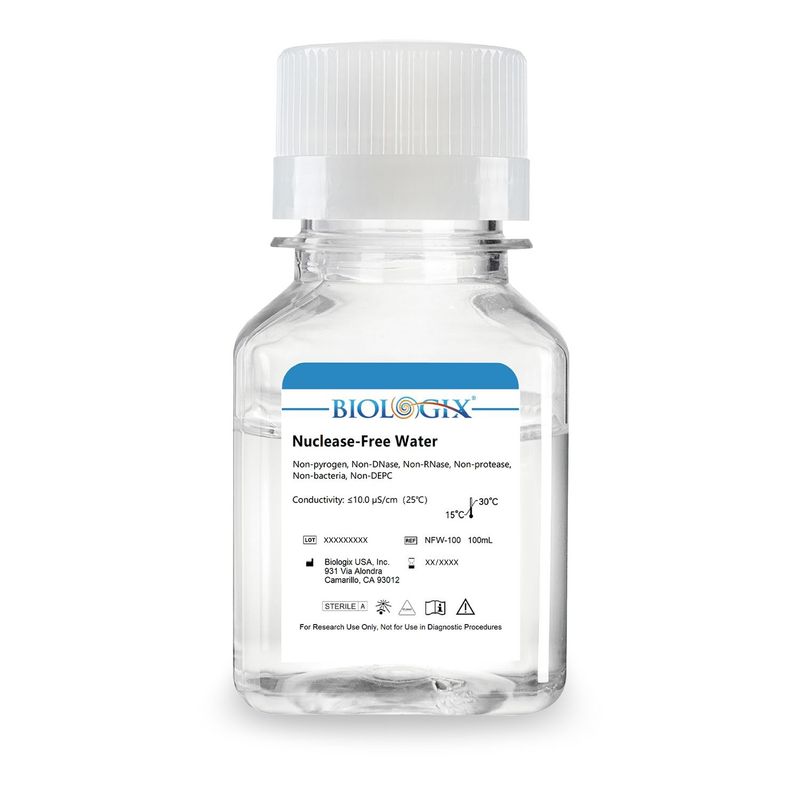 Biologix® Nuclease-Free Water, 100mL/ Bottle, 20 Bottles/Case
