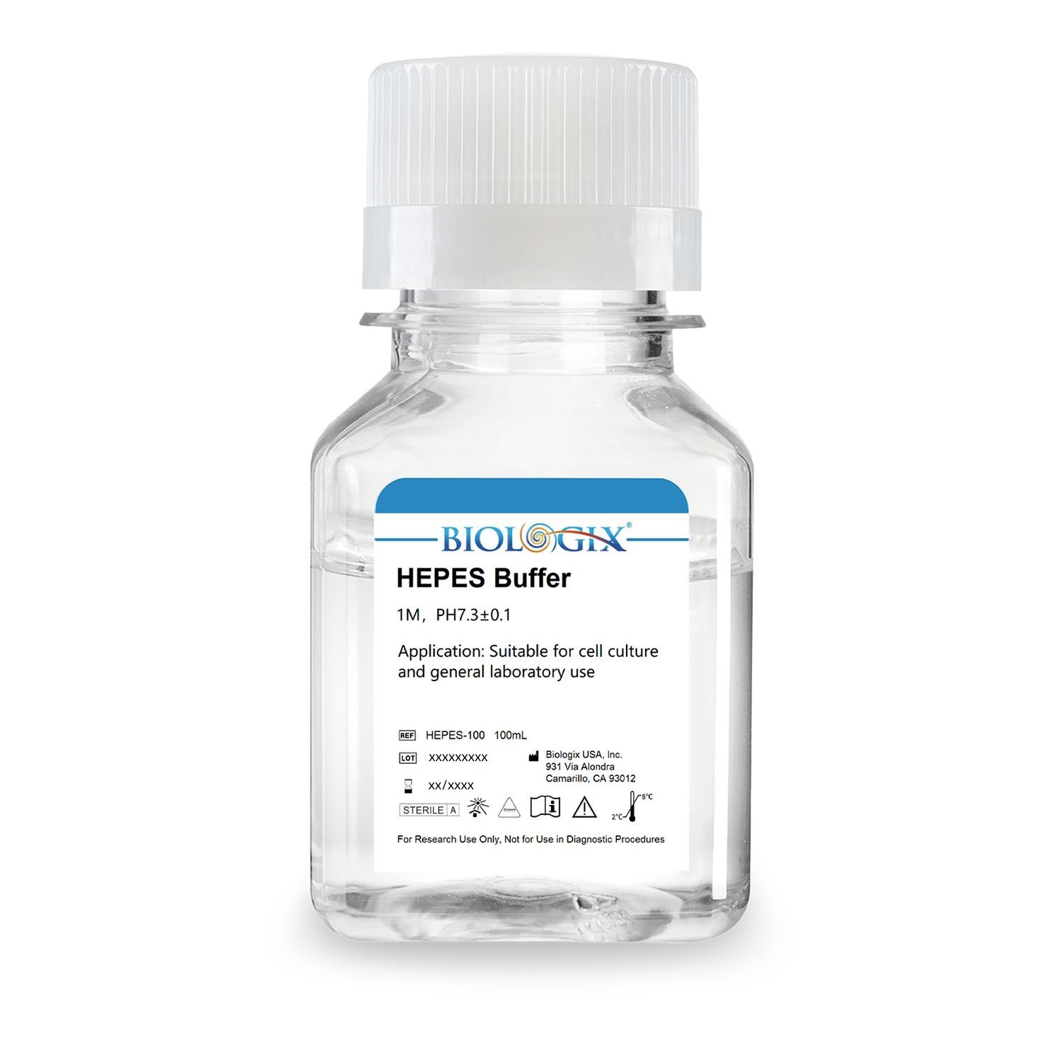 Biologix® HEPES Buffer, pH7.3, Sterile, 100mL/ Bottle