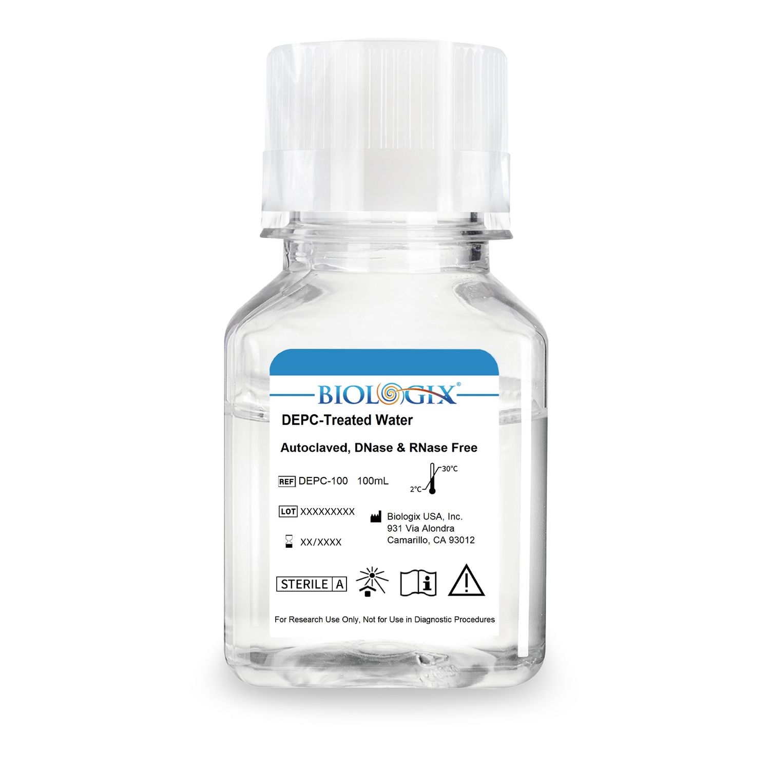 Biologix® DEPC-Treated Water ( DNase, RNase free ), Sterile, 100mL/ Bottle