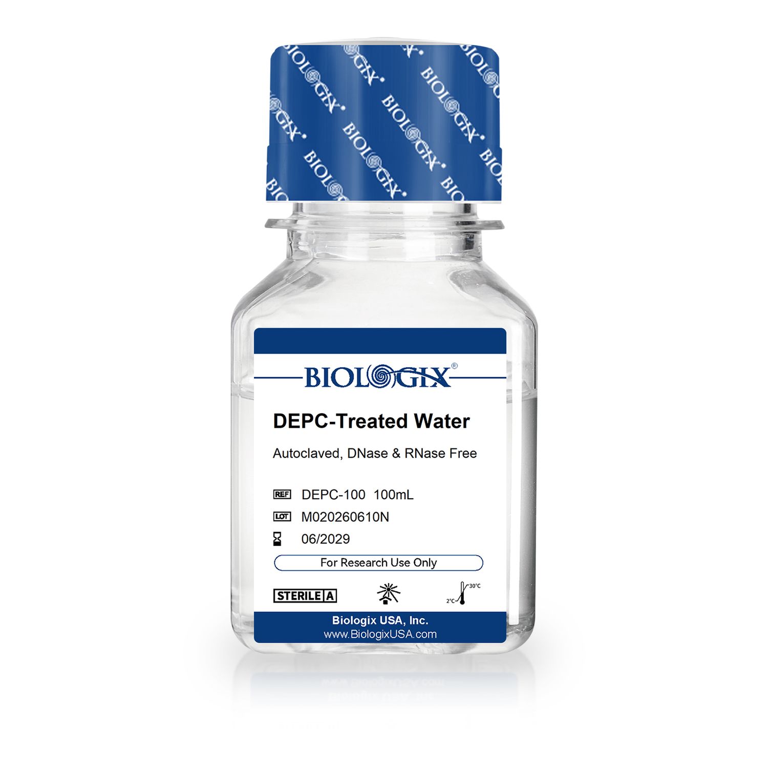 Biologix® DEPC-Treated Water ( DNase, RNase free ), Sterile, 100mL/ Bottle