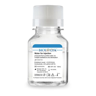 Biologix® Water for Injection( WFI ), Sterile, 100mL/ Bottle