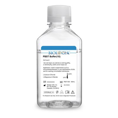 Biologix® PBST Buffer (1×), pH7.4, Sterile, Low Endotoxin, 500mL/Bottle