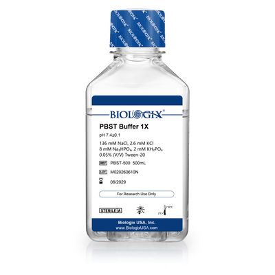 Biologix® PBST Buffer (1×), pH7.4, Sterile, Low Endotoxin, 500mL/Bottle