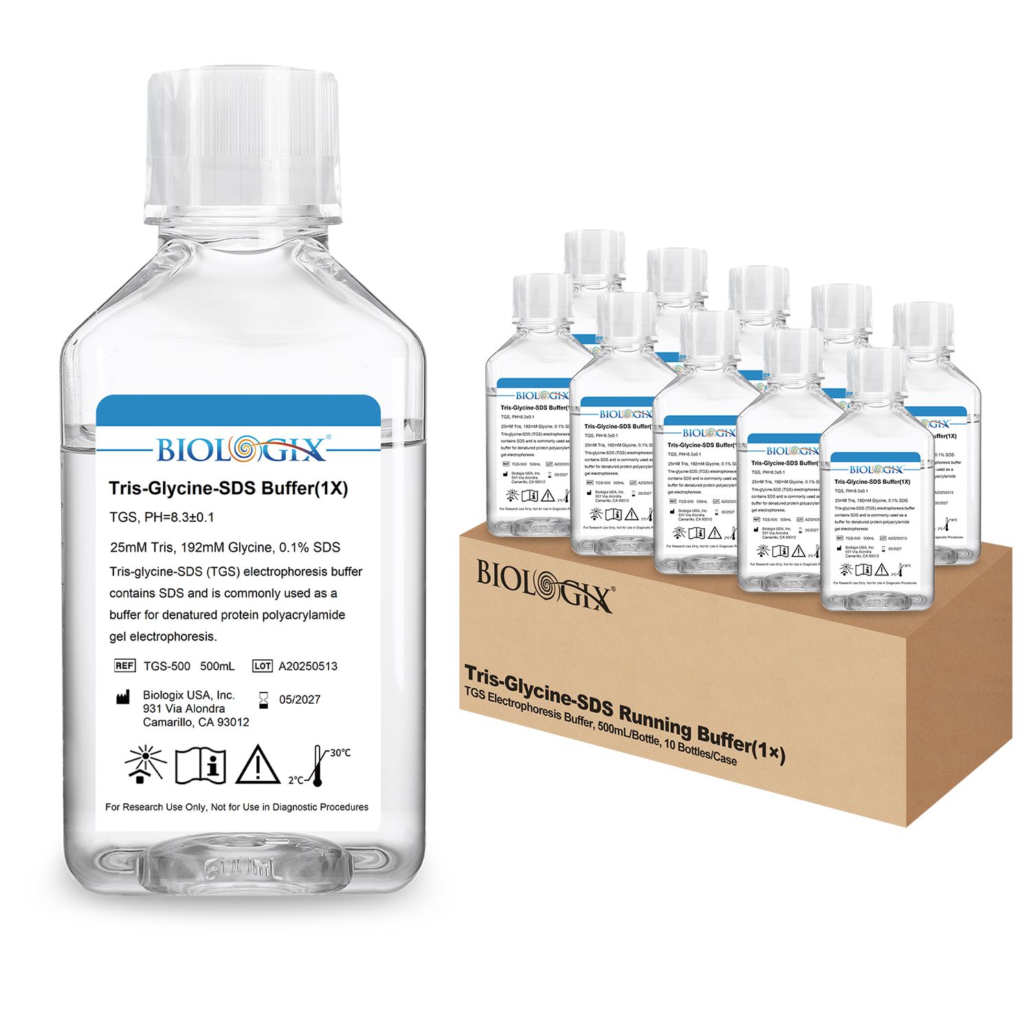 Biologix® Tris-glycine buffer (10×), PH8.3, 500mL/ Bottle