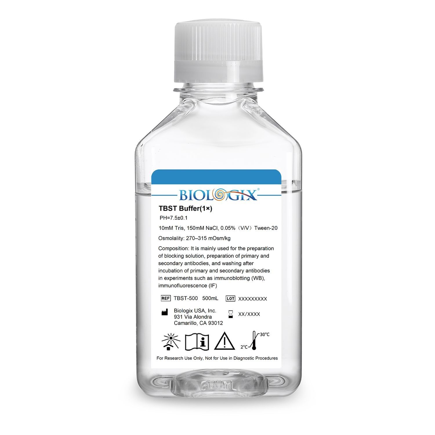 Biologix® TBST Buffer (1×), PH7.4, 500mL/Bottle