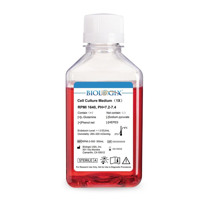 Neo Rpmi Container Biologix® RPMI 1640 Culture Medium, No HEPES, 500 mL/Bottle