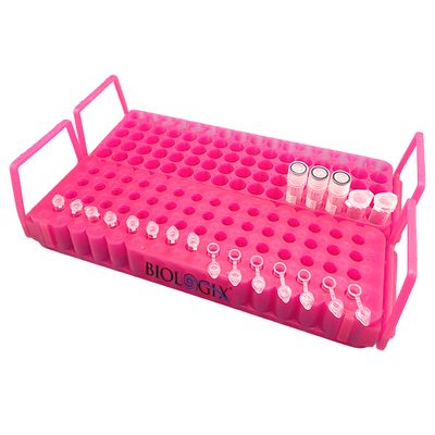 Biologix®  Multi-Functional Microtube Rack, electric pink, 1 Set/Bag, 20 Bags/Box
