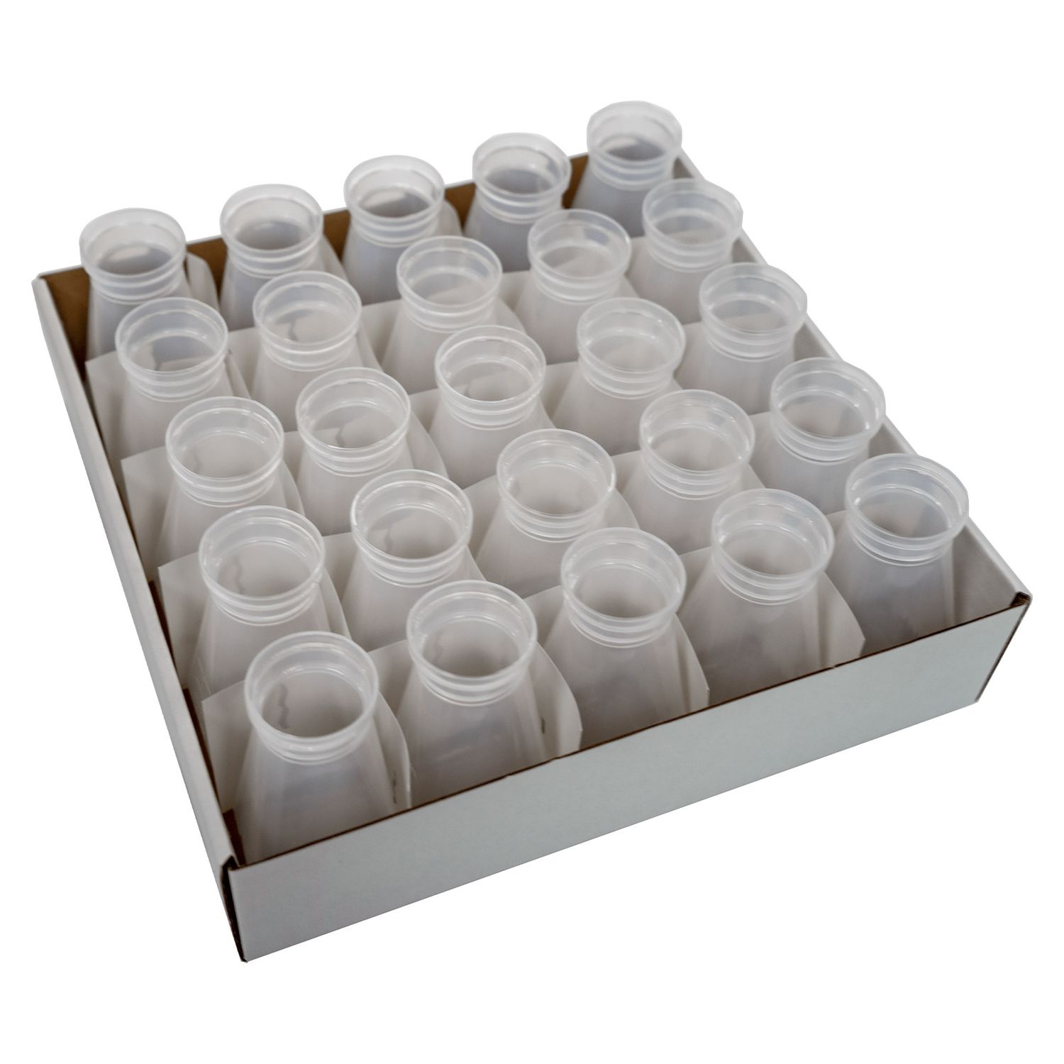Drosophila Bottles, 6oz (177ml), Square Bottom, 25/Tray, 8 Trays/Case