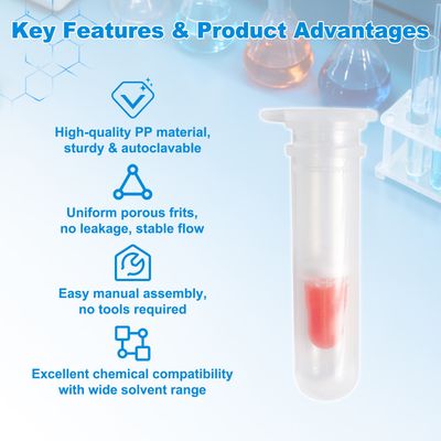 Biologix® 1.5 mL / 2 mL Empty Micro-Spin Chromatography Column Set, 800 μL Spin Columns with Lids and Frit Plates, 100 Sets