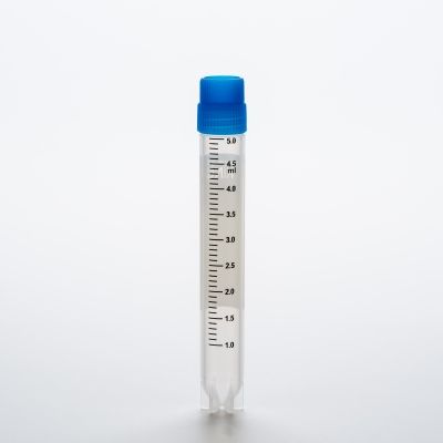Biologix® CryoKING Standard Cryogenic Vials, 5.0ml, Clear, PP, Blue Cap, No Barcode, 25 pieces/bag, 20 bags/pack, 2 packs/case