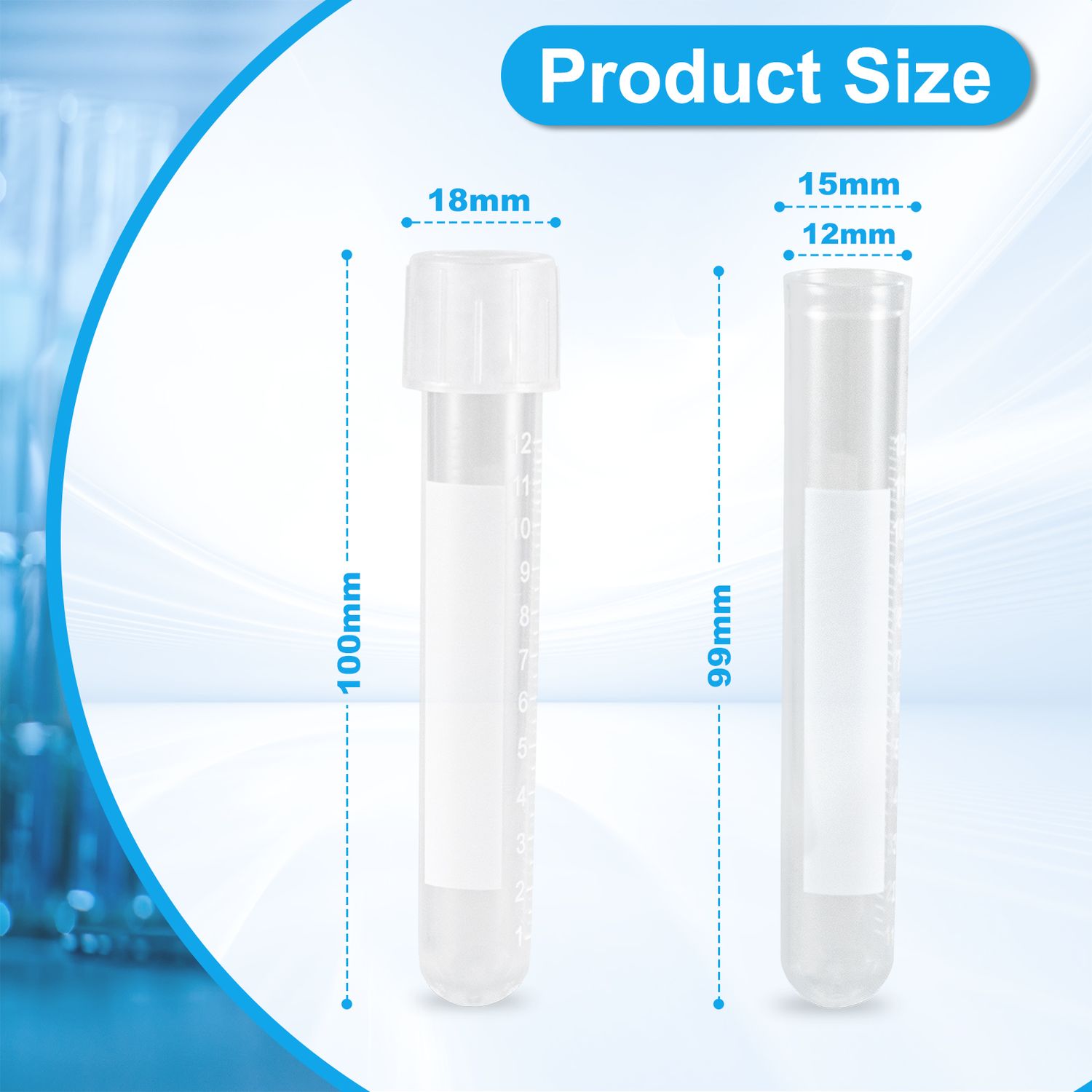 Biologix® Culture Tubes, 14ml, Dual Position Cap, 17×100mm