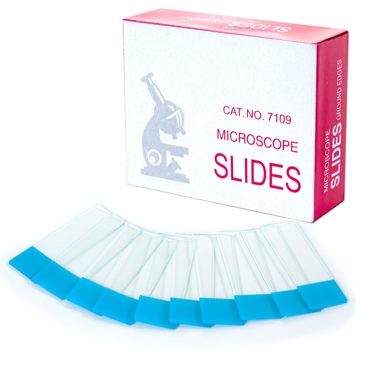 Biologix® 1x3 Inch Pre Cleaned Color Microscope Slide for Microscope, Blue Frosted, 50pcs/box