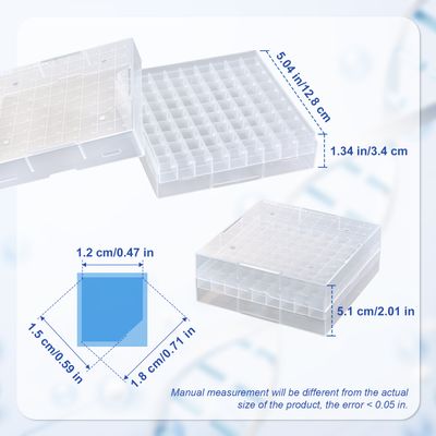 CryoKING® PP Cryogenic Boxes, 2in 81-Well Cryoboxes, 20/Case
