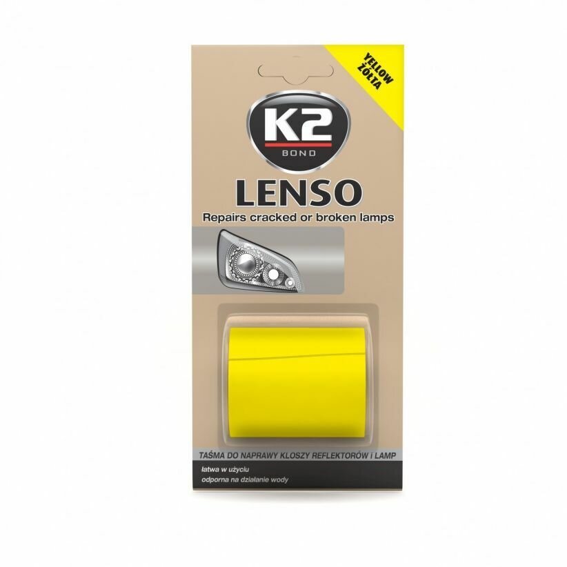 Лента для ремонта фар LENSO K2 (желтая) 48мм х 1,52м,