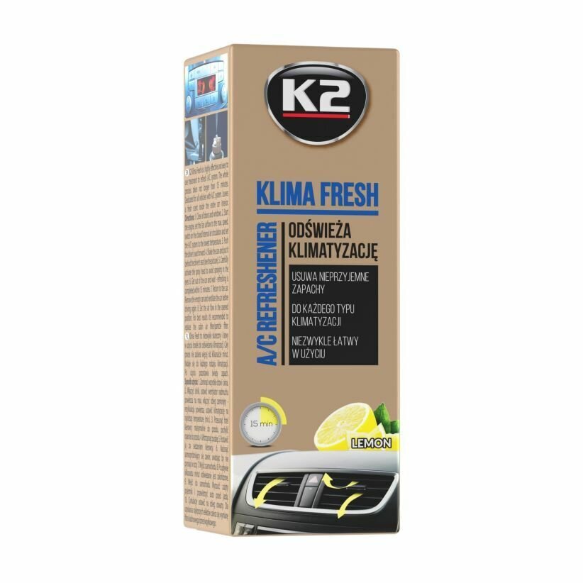 Очиститель кондиционера и вентиляции KLIMA FRESH K2 лимонный 150мл.