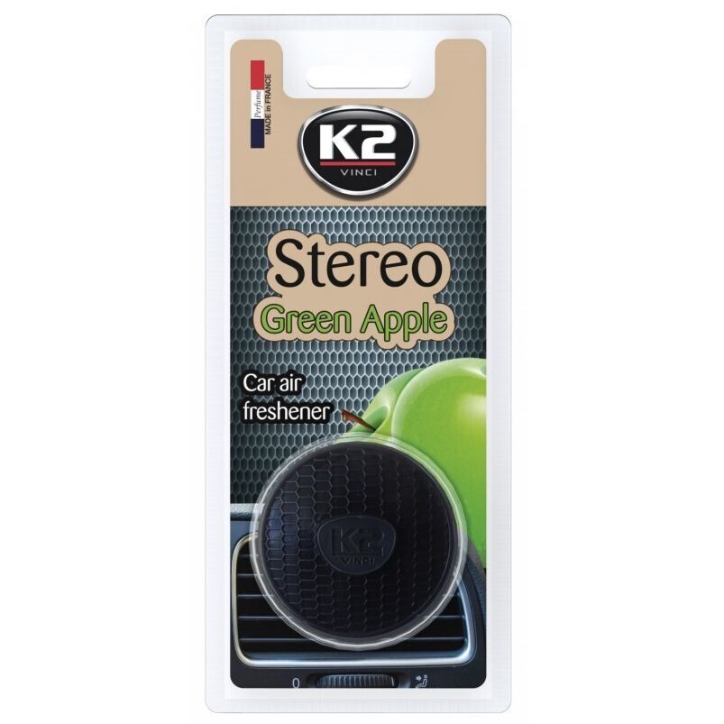 Ароматизатор K2 "STEREO" на дефлектор (зеленое яблоко)