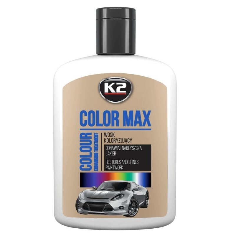 K2 Полироль цветная с воском для лакокрасочного покрытия кузова автомобиля COLOR MAX (белый)