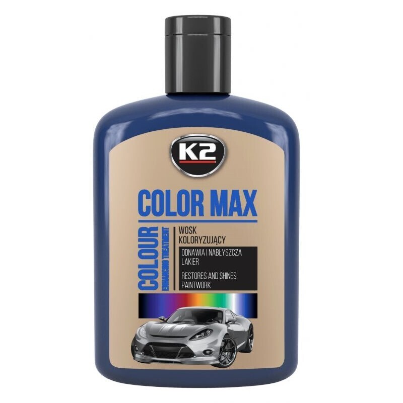 K2 Полироль цветная с воском для лакокрасочного покрытия кузова автомобиля COLOR MAX (тёмно-синий)