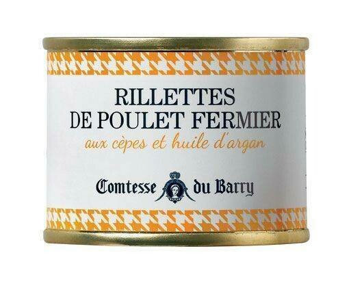 RILLETTES DE POULET FERMIER AUX CÈPES ET HUILE D’ARGAN
