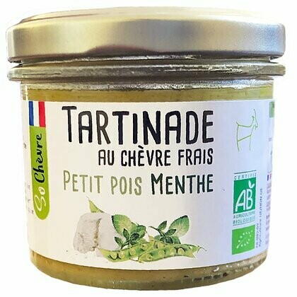 TARTINADE BIO AU CHÈVRE FRAIS PETIT POIS MENTHE