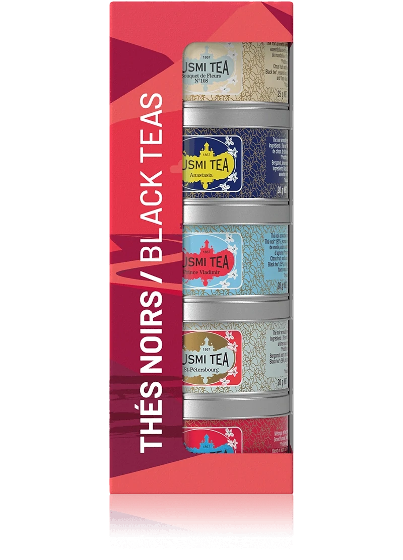 COFFRET LES THÉS NOIRS - 5 Miniatures de thés