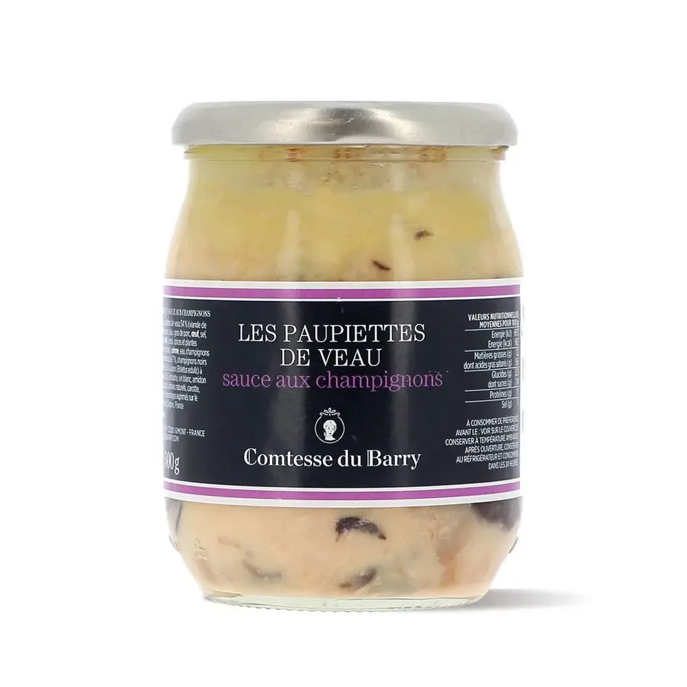 PAUPIETTES DE VEAU, SAUCE AUX CHAMPIGNON
