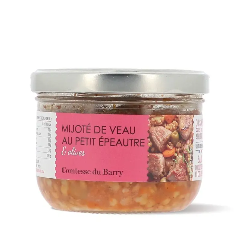 MIJOTÉ DE VEAU AU PETIT ÉPEAUTRE ET OLIVES