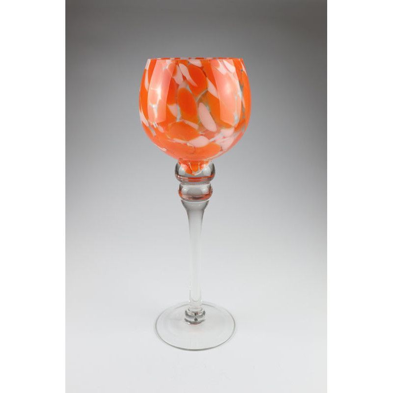 Kerzenhalter orange Glas 30x13 cm