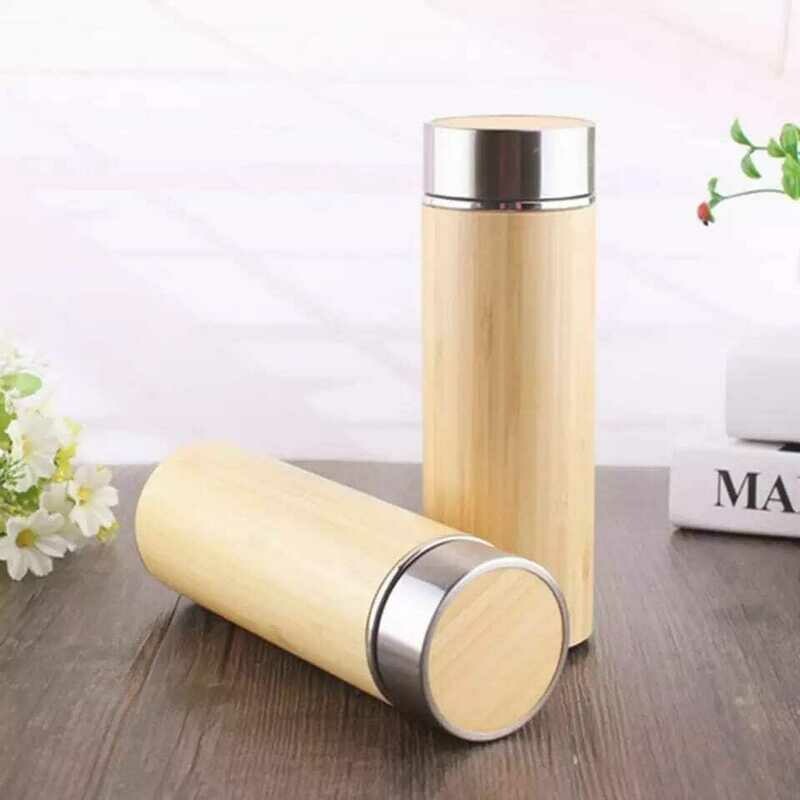Termo de bambú natural ecológico, 450ML. Personalizable