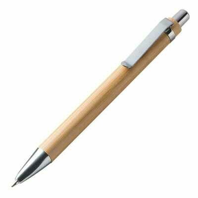 Bolígrafo de bambú tinta azul o negra. Personalizable.