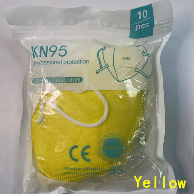 Pack 10 mascarillas FFP2 KN95 Color Amarillo
